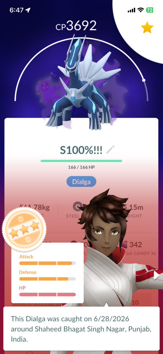 Thatnerd6147's tweet photo. After 100 Shadow Dialga Raids, I managed to get 2 Shinies and 2 Hundo, and even a floor IV.

Hope Palkia gives me more luck 🙏✨ https://t.co/s7zqYN3abi