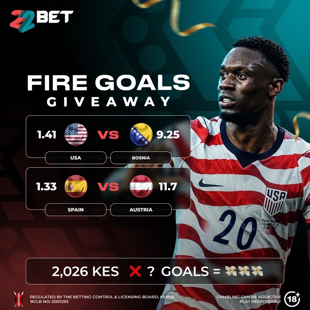 22bet_ke's tweet photo. 🔥 Match day 22 – Fire Goals Giveaway! ⚽💸

The more goals scored, the bigger the cash reward! 💰

To participate 👇🏾

✅ Follow, Like &amp; Share
✅ Drop your 22bet User ID + Mpesa Number
✅ Place a minimum stake of KES 220 on any Matchday 22 event

*T&amp;Cs Apply https://t.co/b6I42urKyQ