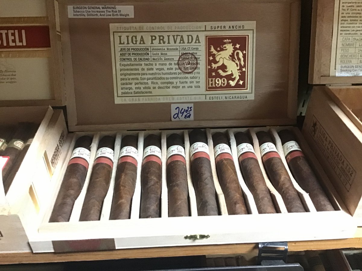 MikesCigarRoom's tweet photo. Now in: Liga Privada H99 Super Ancho. From Drew Estate. Quantities limited. There will be no more this year. https://t.co/84BitJxIrT
