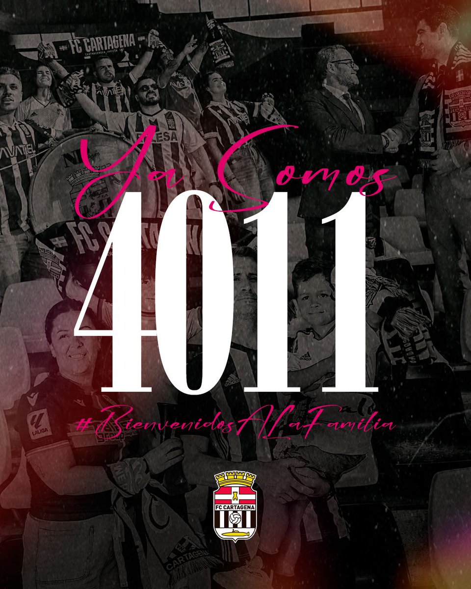 FCCartagena_efs's tweet photo. 🤍¡Ya somos 4⃣0⃣1⃣1⃣!🖤

𝓛𝓪 𝓯𝓪𝓶𝓲𝓵𝓲𝓪 𝓺𝓾𝓮 𝓼𝓮 𝓮𝓵𝓲𝓰𝓮
#LaPasiónQueNosUne | #BienvenidosALaFamilia https://t.co/Ld1KRgqLoW