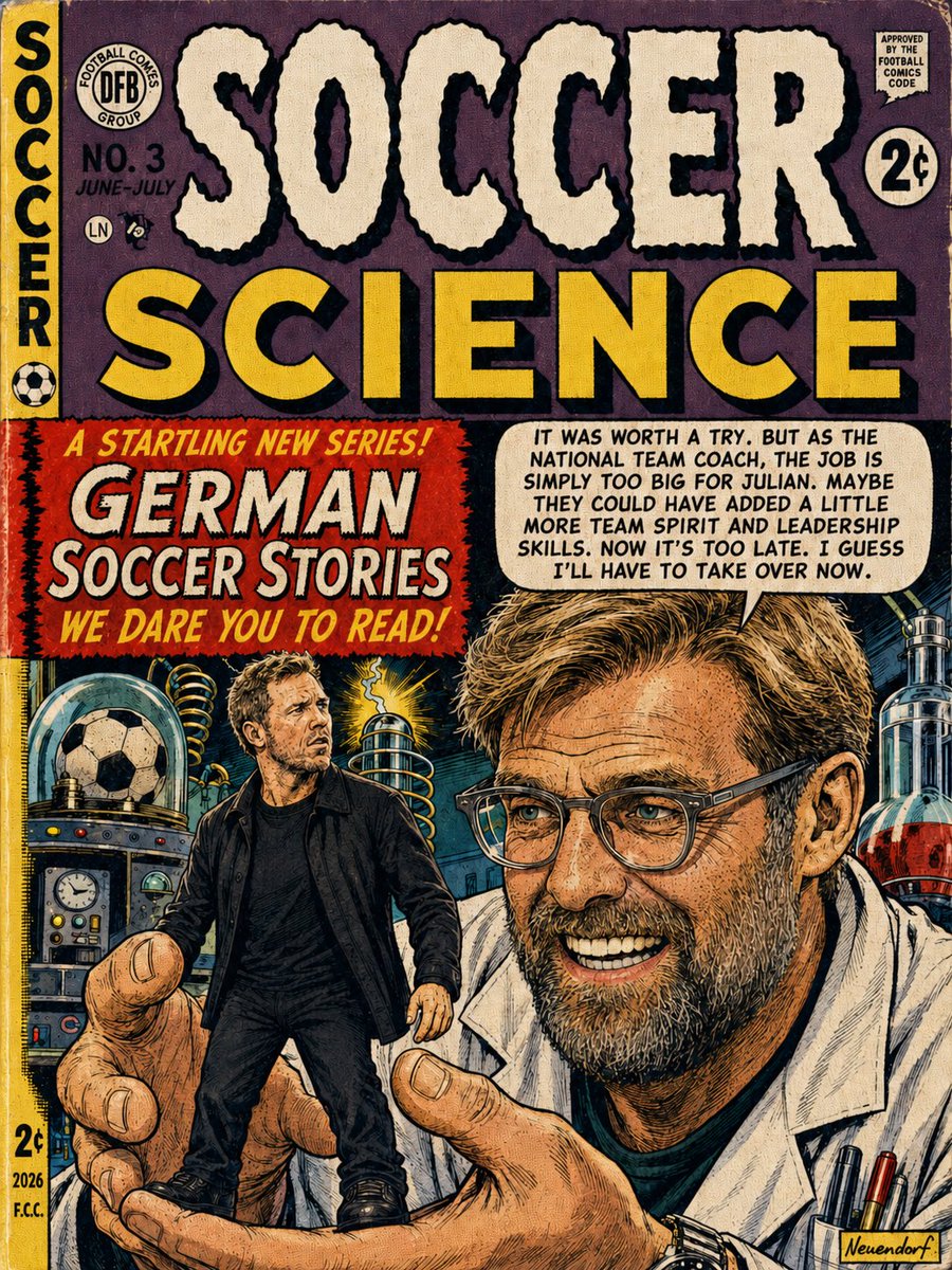 TomKnieper's tweet photo. Comic Book Covers We‘d Love to See!
#DFBTeam #WM2026 #Soccer #Nagelsmann #Klopp #FIFAWorldCup #WorldCup #FIFAWorldCup2026 #GERPAR #WMAus https://t.co/tw1ZzybUuE