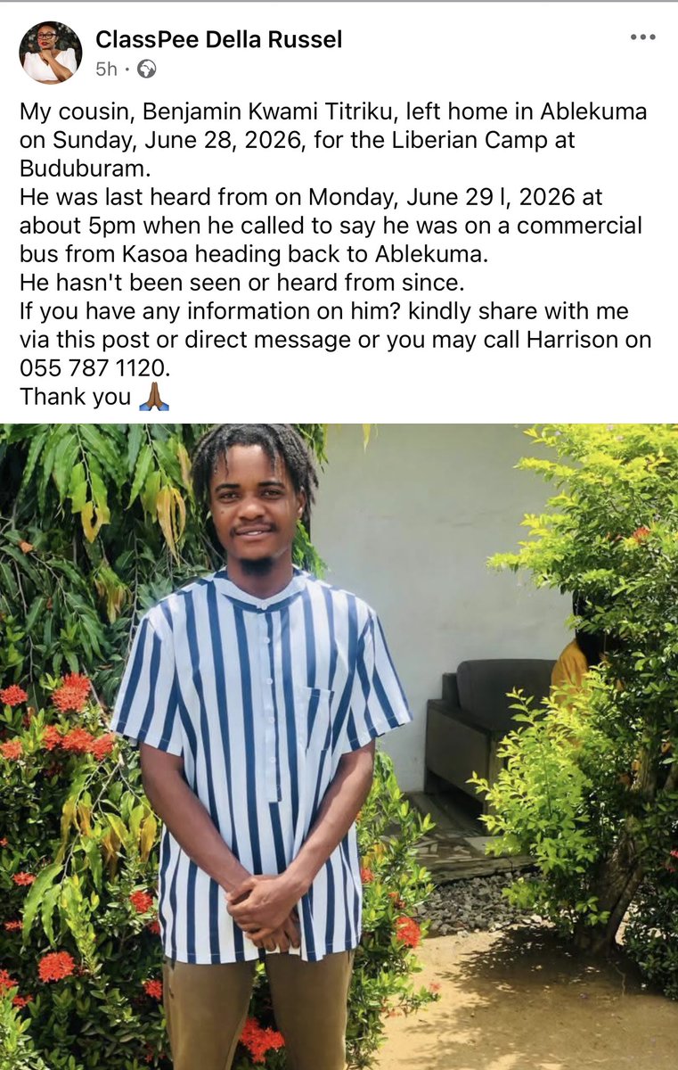 OyooQuartey's tweet photo. Missing person‼️‼️ please retweet https://t.co/Jvtz0yp5Wv