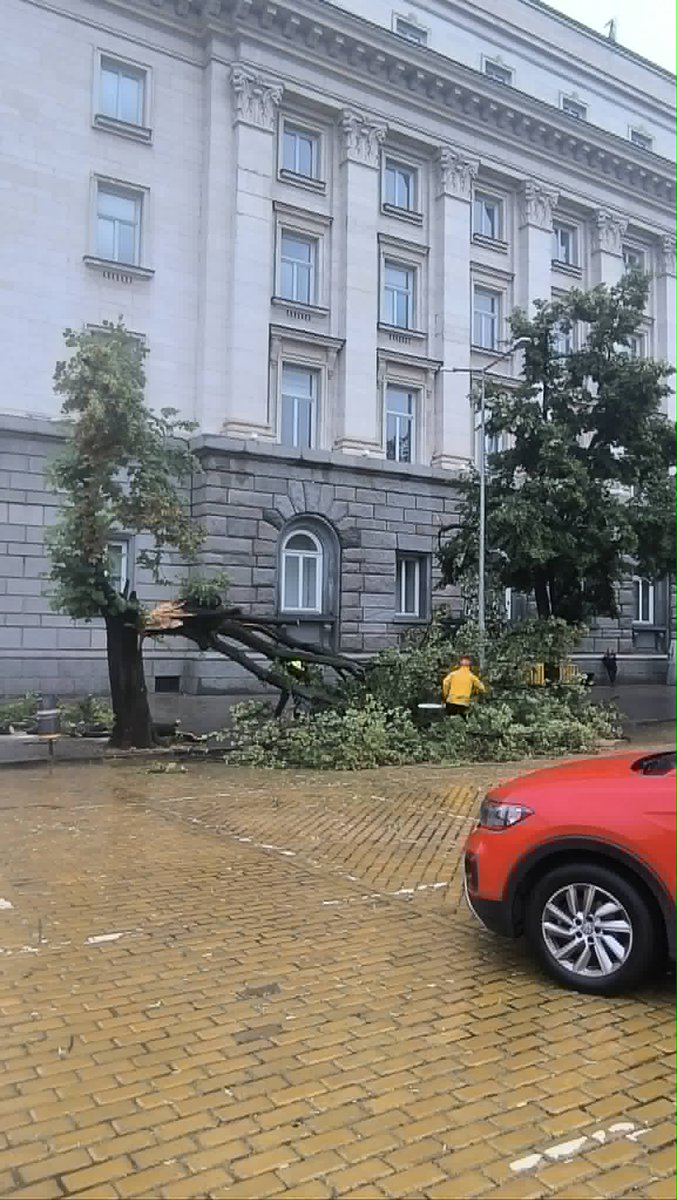 SvobodnaTochka's tweet photo. Силна буря в София доведе до множество паднали дървета, наводнени улици и подлези, спиране на електричеството в някои квартали и прекъсване на движението на трамваи по някои линии в столицата на 1 юли следобед. Няма данни за пострадали. 
📷 БТА/Свободна точка https://t.co/5xEnbn5CBd