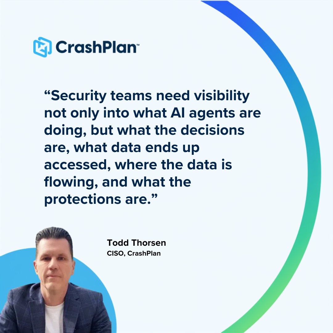 crashplan's tweet photo. Everyone is talking about what agentic AI can do. Fewer are talking about how to govern it.

AI agents can reduce costs, improve operational efficiency, and more. But they also introduce new risks - and putting the right governance, oversight, and guardrails in place from the start is crucial to their success. 

Read CrashPlan CISO Todd Thorsen's ISS Source article on why governance will define the future of agentic AI: https://t.co/LBlr1T2voF

#AI #AgenticAI #DataSecurity