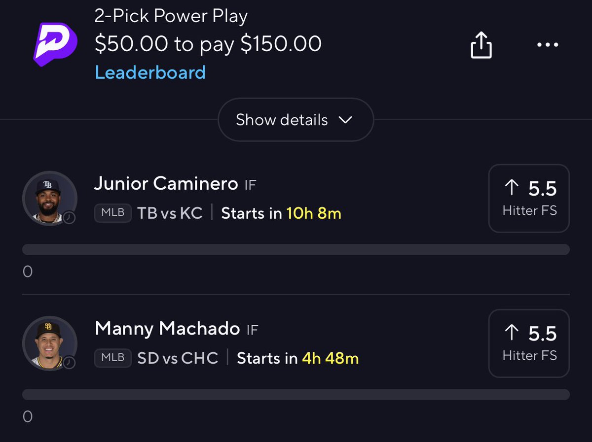 LeGoatBets's tweet photo. Ladder Challenge Day 2 🪜

$25 ➡️ $75 ✅
$50 ➡️ $150📍

Junior &amp; Manny take us to the next day 🍀

Let’s keep climbing 🔥

#prizepicks #gamblingx https://t.co/Vr9OHZo2WS