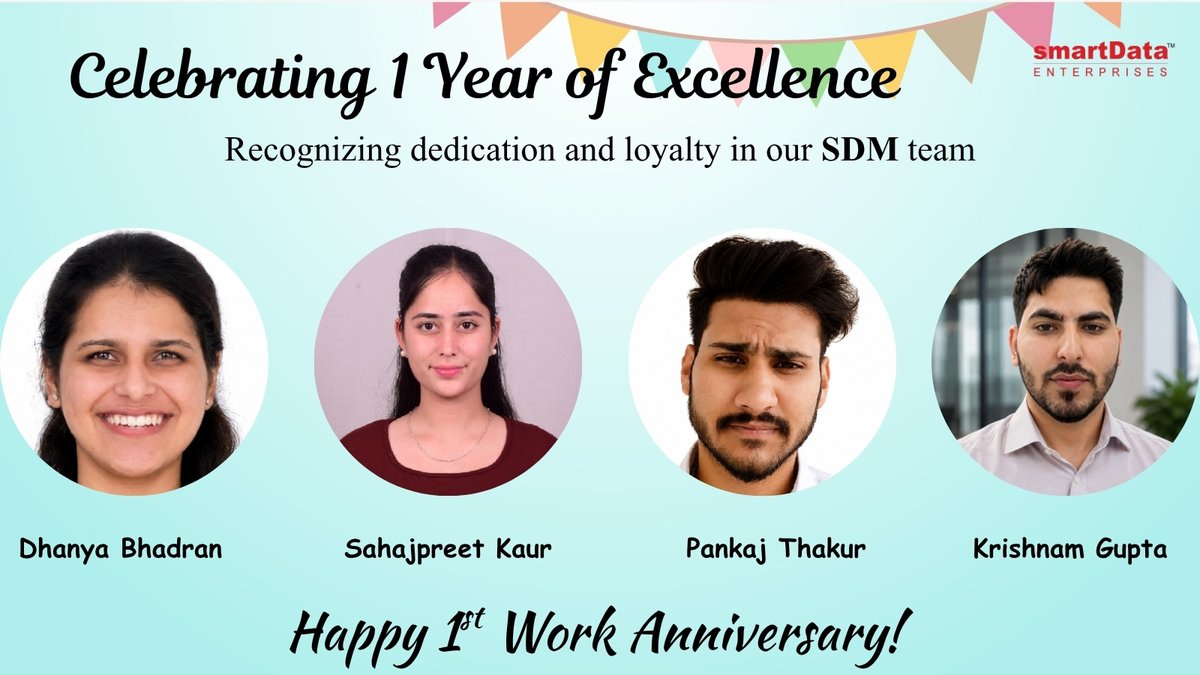 sdeievent's tweet photo. Celebrating milestones and the incredible people who make them happen! 🚀

Big congratulations to our SDM team members on reaching their 1st work anniversary. Thank you for your dedication, hard work and loyalty to us.
#smartData #SDMTeam https://t.co/WwLNXWBCrE