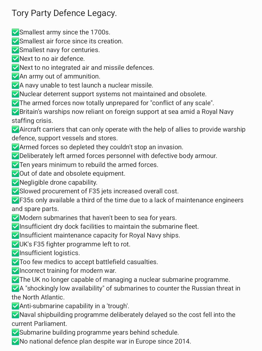 TStandfield1789's tweet photo. You couldn't make it up!
The rank, stinking hypocrisy of the Tory Party is absolutely staggering.
Kemi Bay-denoch's "faux outrage" at defence spending.
A woman who was a cabinet minister in a Tory government that devastated Britain's armed forces.
@KemiBadenoch @Conservatives https://t.co/8HchKH9R2s