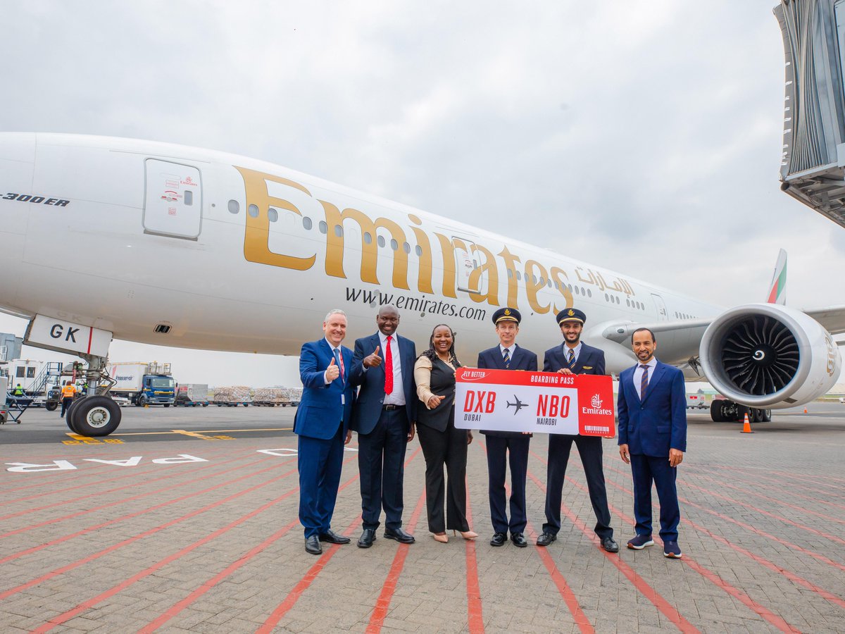 airwaysmagazine's tweet photo. 🔴 Emirates inaugurated its third daily Dubai–Nairobi service on 1 July 2026, operating Boeing 777 aircraft on flights EK717/EK718, increasing frequencies to 21 weekly. https://t.co/O5wMk1dBua