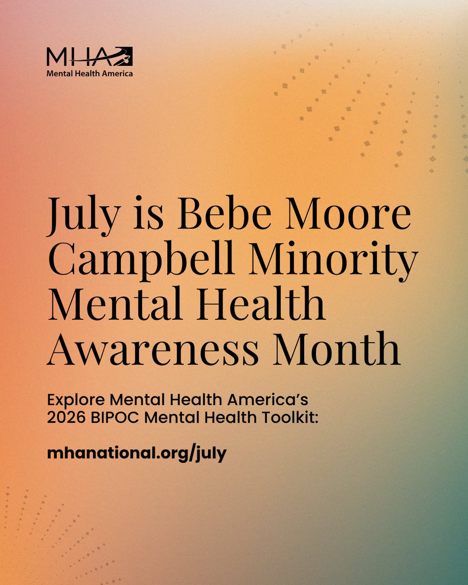 EasternShoreCSB's tweet photo. July is Bebe Moore Campbell National Minority Mental Health Awareness Month. 🧡
Learn more about #BIPOCMentalHealth at https://t.co/dJQoFE09VW. https://t.co/zPLod9rURY