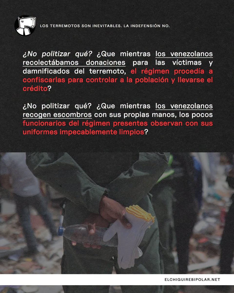 Naky's tweet photo. @ChiguireBipolar Los terremotos son inevitables. La indefensión no https://t.co/QX5E6JmhuG https://t.co/ITftFA7v4F