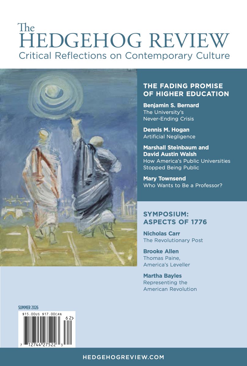 hedgehogreview's tweet photo. Our new issue, The Fading Promise of Higher Education, is now live on our website - and making its way to doorsteps and newsstands. https://t.co/44C5BT68yf