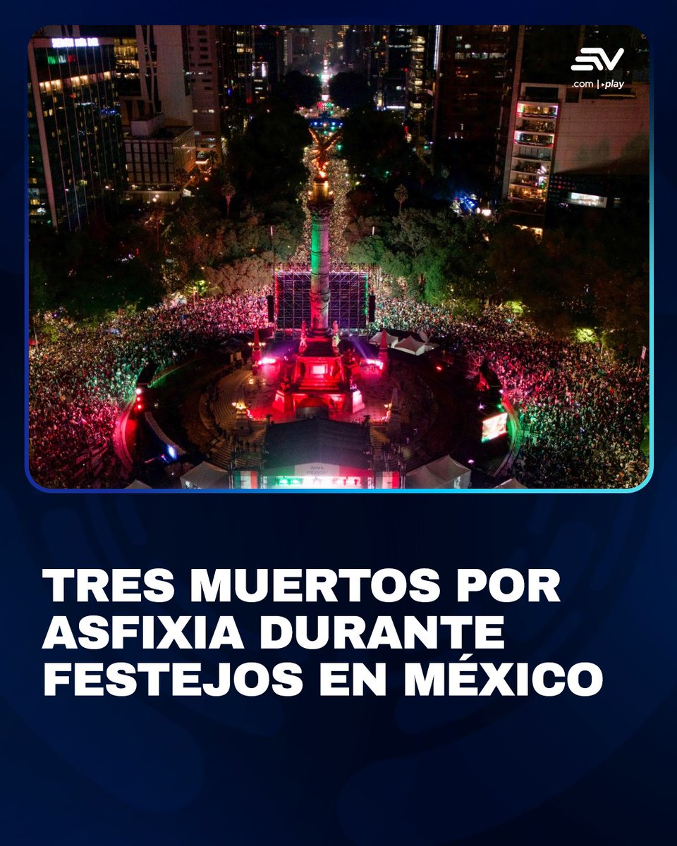 EcuavisaInforma's tweet photo. 🔴 #ATENCIÓN | Tres personas murieron por asfixia durante las celebraciones por la victoria de la selección de México sobre Ecuador en la capital mexicana. Las víctimas son dos mujeres y un hombre. ▶️ https://t.co/wANAECBErc https://t.co/g9roJk1e4f
