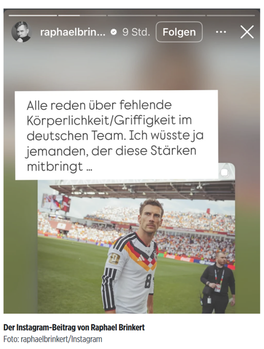 AlexD1900's tweet photo. @luebberding das problem mit goretzka ist eher die art, wie sein spd-berater ihn jahrelang positioniert und vermarktet hat. das fällt jetzt zurück. https://t.co/PZbUYTdoaC