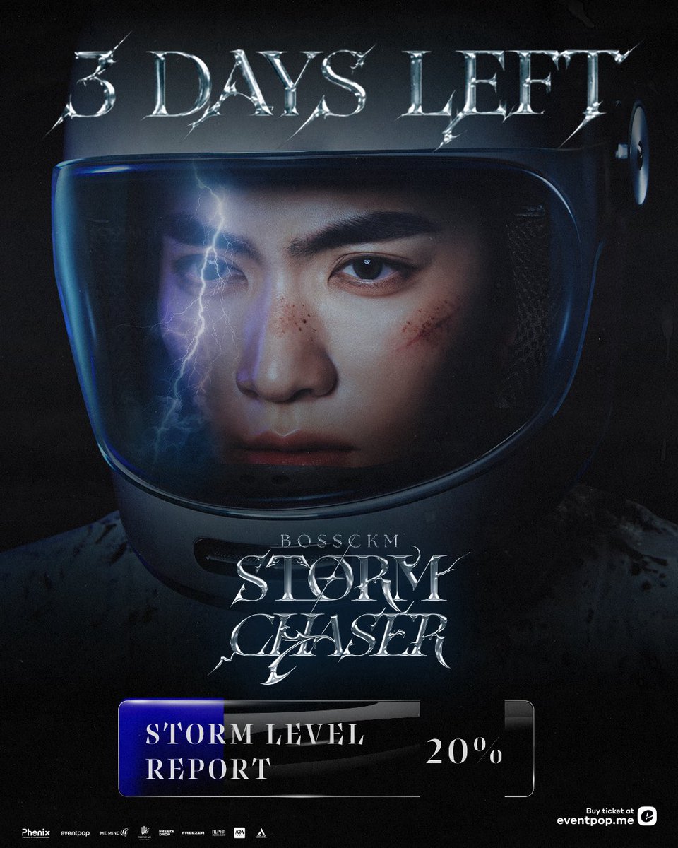 Freezedroplabel's tweet photo. 3 DAYS LEFT
BOSSCKM ‘STORM CHASER’ CONCERT ⚡🌪️

STORM LEVEL REPORT 20%
The storm is almost here, are you ready to be swept away together? ⚡🌪️

#BOSSCKMStormChaserConcert
#BOSSCKM
#Bosschaikamon
#FreezeDrop https://t.co/z5eeKv1hz6