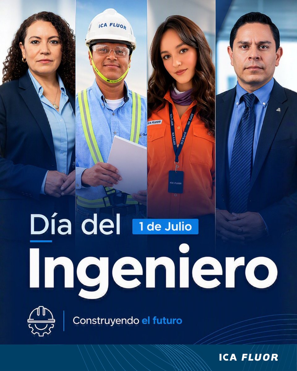 ICA_Industrial's tweet photo. En ICA Fluor reconocemos el talento, la precisión y el compromiso de quienes hacen posible cada proyecto. Hoy celebramos el Día del Ingeniero, destacando su labor en el desarrollo de soluciones que transforman la industria y construyen el futuro. #DíaDelIngeniero #ICAFuor https://t.co/SOWMps8mO6