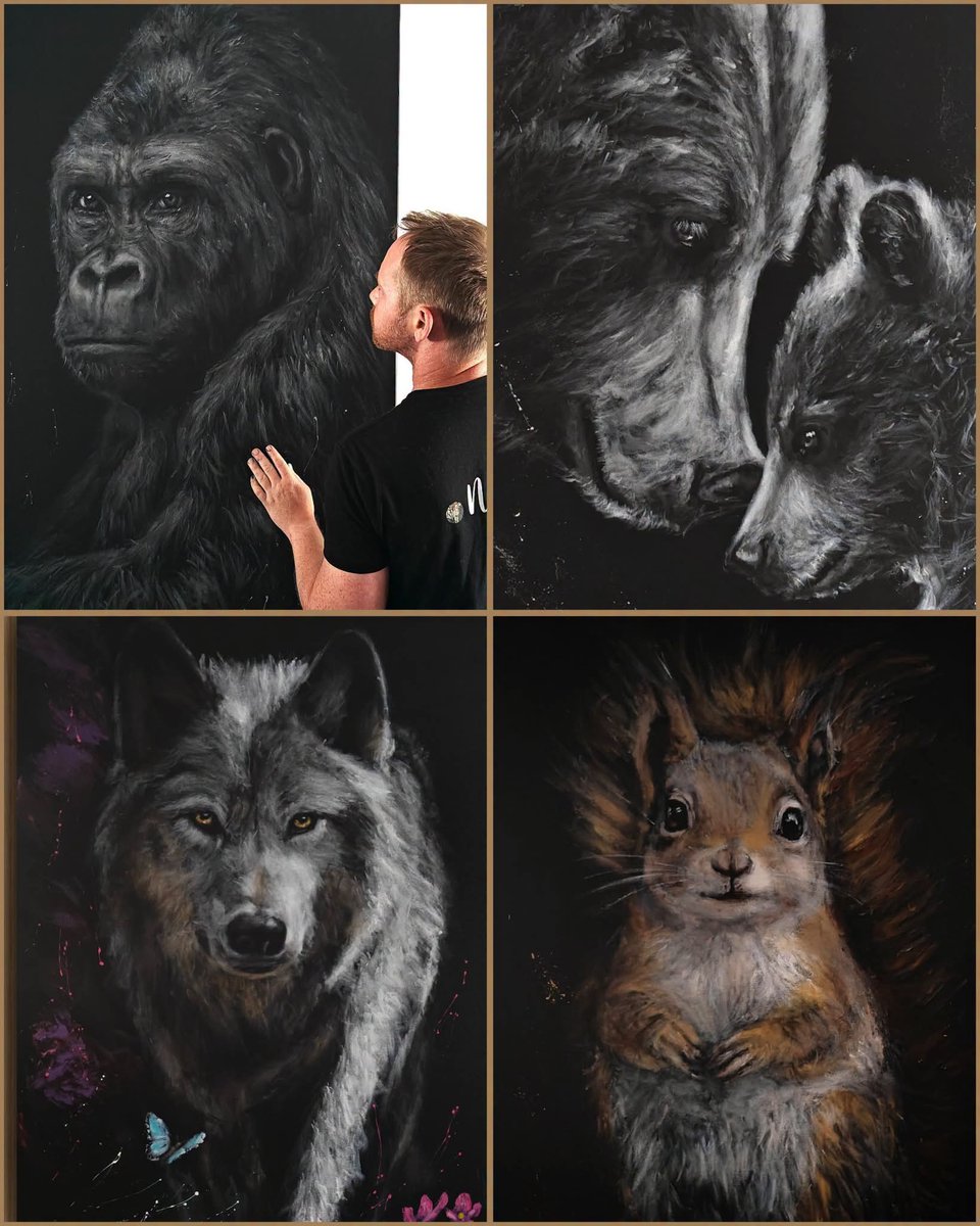 AdeaClaude's tweet photo. "Je ne peins pas les animaux pour faire quelque chose de beau. Je les peins pour montrer quelque chose de vrai".

Peintures aux doigts de Vincent Lenaerts 👏👏👏👏 https://t.co/B7rRhCmkqb