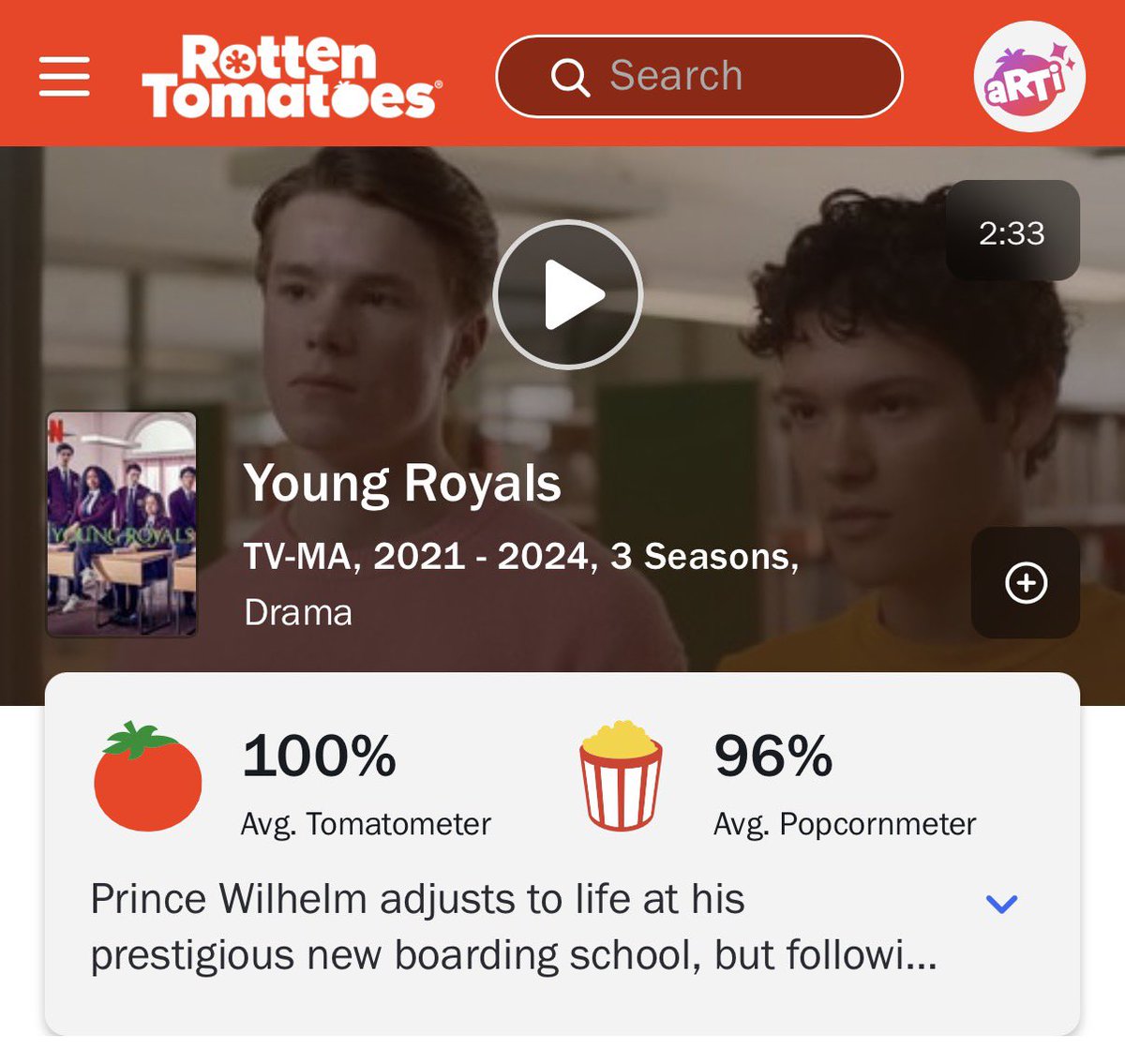 lilamedglitter's tweet photo. happy 5 years to the official best show ever like young royals really is that girl https://t.co/S4oMU70Y5C
