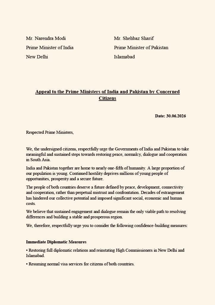 shivank_8mishra's tweet photo. The so called “Peace Advocacy Letter” talks about the “legitimate security concerns of both sides.”

That argument falls apart on one simple question:

When has any Indian citizen crossed the LoC, picked up an AK-47, and targeted Pakistani civilians or security forces?

Since the 1980s, it is India that has faced decades of cross-border terrorism by Pakistani nationals infiltrating across the LoC, killing Indian civilians and security forces, directed and sponsored by Pakistan’s Inter-Services Intelligence (ISI).

Equating the security concerns of the victim and perpetrator is not peace advocacy it is a distortion of history.