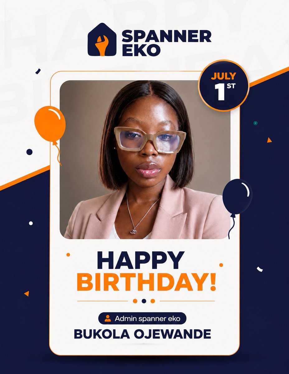 _Spanner__'s tweet photo. Today, we're celebrating someone who helps keep things running smoothly behind the scenes. 

Happy Birthday to our amazing Admin!

Have a fantastic birthday! 🥳🎂

#HappyBirthday #TeamSpannerEko #SpannerEko #TeamCelebration https://t.co/XFquKRGlD1
