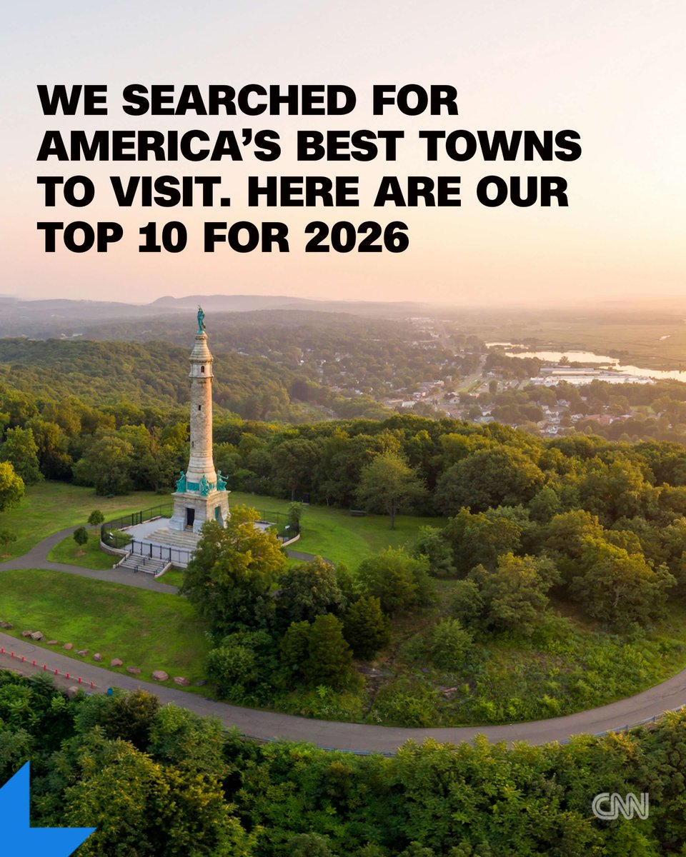 CNN's tweet photo. As the United States celebrates its 250th birthday, CNN Travel presents this year’s list of America’s Best Towns to Visit: https://t.co/bmZg2r44wd https://t.co/S9ECxZj21b