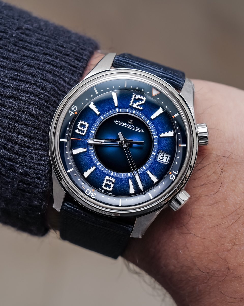 baldassarreted's tweet photo. Jaeger-LeCoultre recently launched a smaller, thinner 40mm take on the Polaris Date, which might just be among the most versatile sizing options we’ve seen in the collection yet. In addition to the 2mm reduction in its diameter, the case profile has been trimmed to 12.9mm, but retains the collection's familiar design language and dynamic blue lacquered dial. This watch is powered by the in-house Jaeger-LeCoultre Manufacture Caliber 899 and, as the brand’s resident sports watch family, is water resistant up to 200 meters. Let us know what you think of this new take on the Polaris Date in the comments!

#JLC #Watches #WatchCommunity