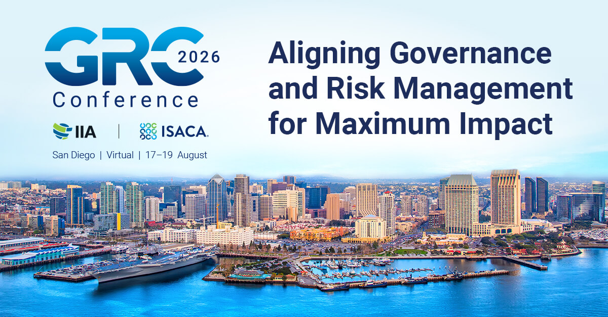 TheIIA's tweet photo. Earn up to 28 CPEs in San Diego &amp; virtually at #TheIIA and #ISACA GRC Conference, 17-19 Aug. Be among the practitioners, executives, &amp; innovators defining the future governance, risk, &amp; controls landscape. Explore the #GRC2026 program and register today.→ https://t.co/Gha704kelR https://t.co/nAk1ipbkfc