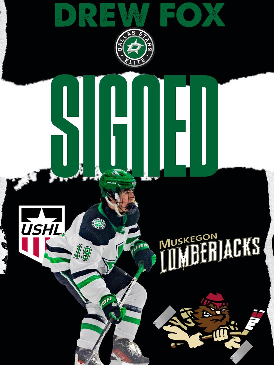DSEHC's tweet photo. Congratulations to DSE alum Drew Fox on signing with the Muskegon Lumberjacks (USHL)! 🖤💚
#gostarselite #elitedna #GreenHelmeta https://t.co/xVCAat8ND2