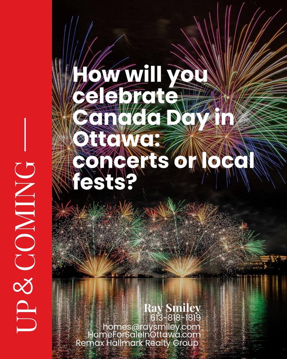 Remaxraysmiley's tweet photo. LeBreton Flats becomes the heartbeat of Ottawa’s Canada Day, mixing headline concerts with family moments and fireworks. How would you spend July 1, soaking up music or exploring neighbourhood fests? https://t.co/39VvffqDpy