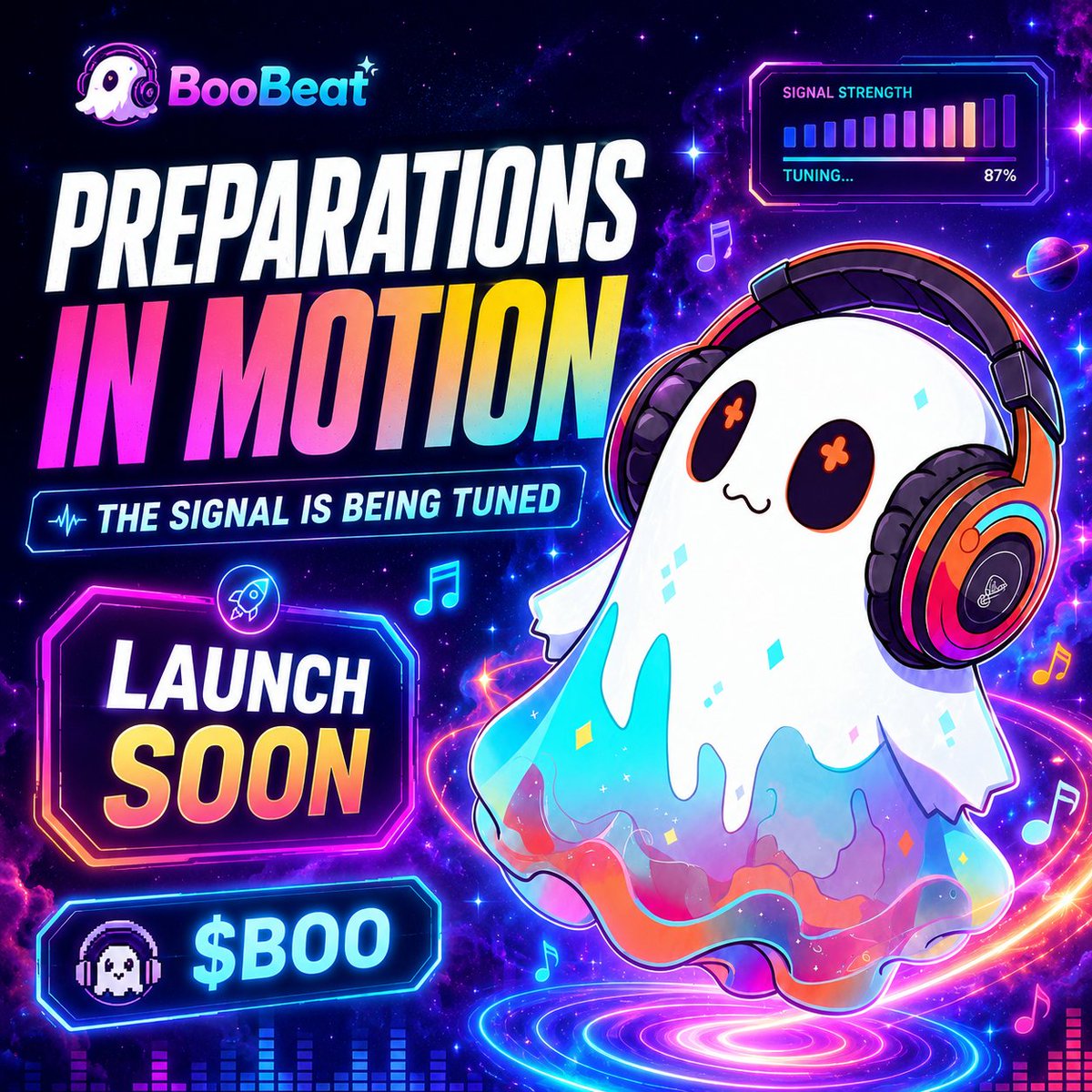 Boobeat_pump's tweet photo. Preparations are in motion.
The signal is being tuned.
The community is gathering.
The ghost wave is getting ready to go live.
BooBeat is not rushing the noise.
We’re building the moment before the drop.
Launch is getting closer.
#Solana #Pumpfun #Dex #Web3 #Memcoin https://t.co/RLKbRxJCoo