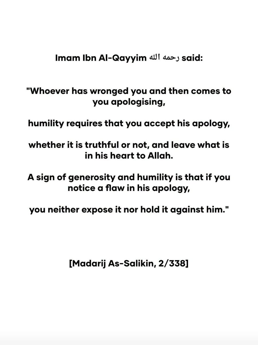 Wal_13shk's tweet photo. The etiquette of accepting an Apology 🤍
A believer's character shines through mercy & humility. Forgiveness strengthens hearts, while holding grudges only burdens our own!
"Whoever forgives and makes reconciliation, his reward is with Allah." (Qur'an 42:40)
#Akhlaq #Mercy https://t.co/OJx8ePr39h