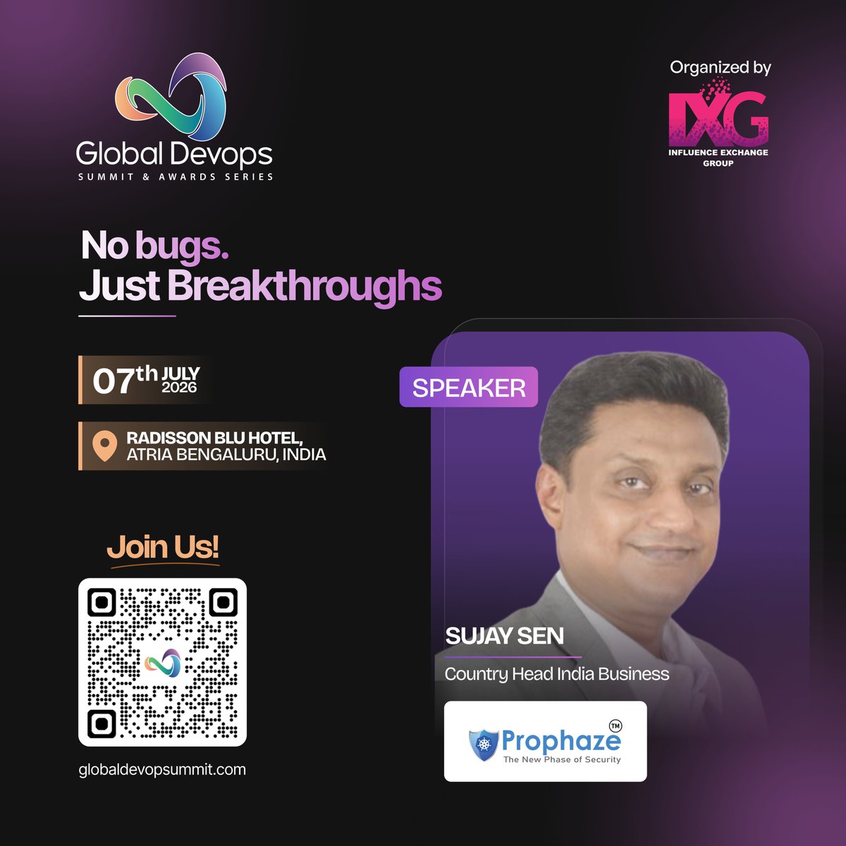 IXG2024's tweet photo. 20+ years of building enterprise tech across cloud, data centers, and cybersecurity.

Sujay Sen, Country Head India Business @prophaze, at our #ixgdevops2026

🎟️https://t.co/G0ewxgTRTt

#ixgdevops2026 #SujaySen #Prophaze #CyberSecurity #CloudSecurity #APISecurity #EnterpriseTech https://t.co/AgXdAVFAW4