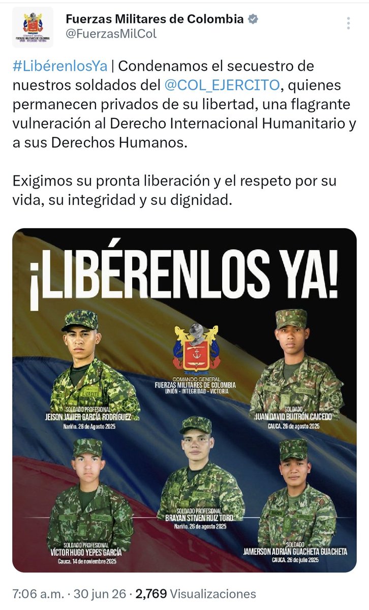 FaisalBorelly's tweet photo. @AnaBejaranoRG En Colombia  tenemos Muchos PRESOS SECUESTRADOS por Terroristas...y jamás  han hecho tanta bulla  por ellos. https://t.co/GdXLzYRg1F