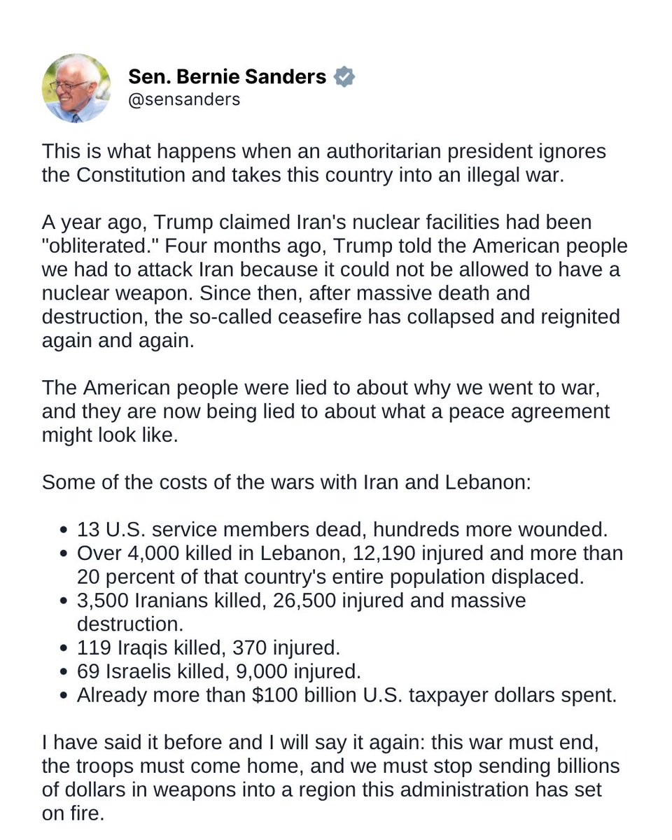 SenSanders's tweet photo. https://t.co/xQAbZ8d9tv