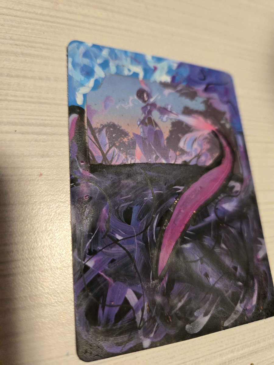 nellybeansart's tweet photo. Been awhile!  Between work and life art has been slow.
Got into painting #pokemon cards recently its a nice change.

#artist #smallartist https://t.co/7a02I21JYS