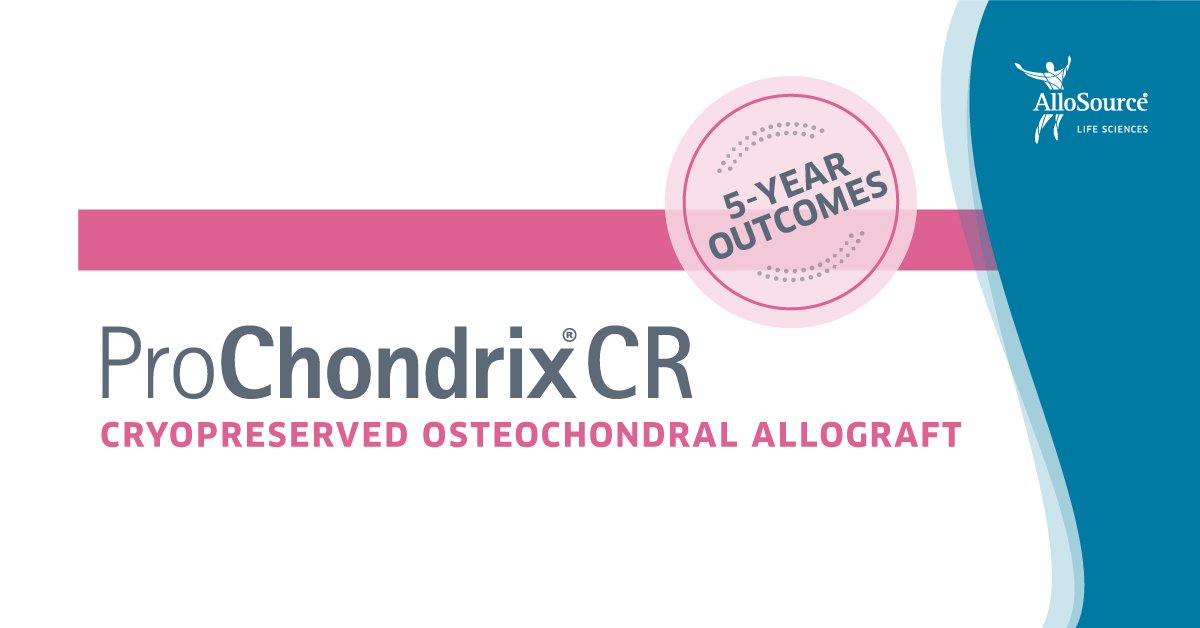 AlloSource's tweet photo. Discover at #AOSSM26 how ProChondrix CR and the ViaTrue™ Cryopreservation Process is transforming cartilage restoration with its osteochondral allograft while preserving vital chondrocytes for up to two years. Learn more: https://t.co/WuHZQ3z3LO #cartilage #sportsmedicine https://t.co/Vqq104r2S3