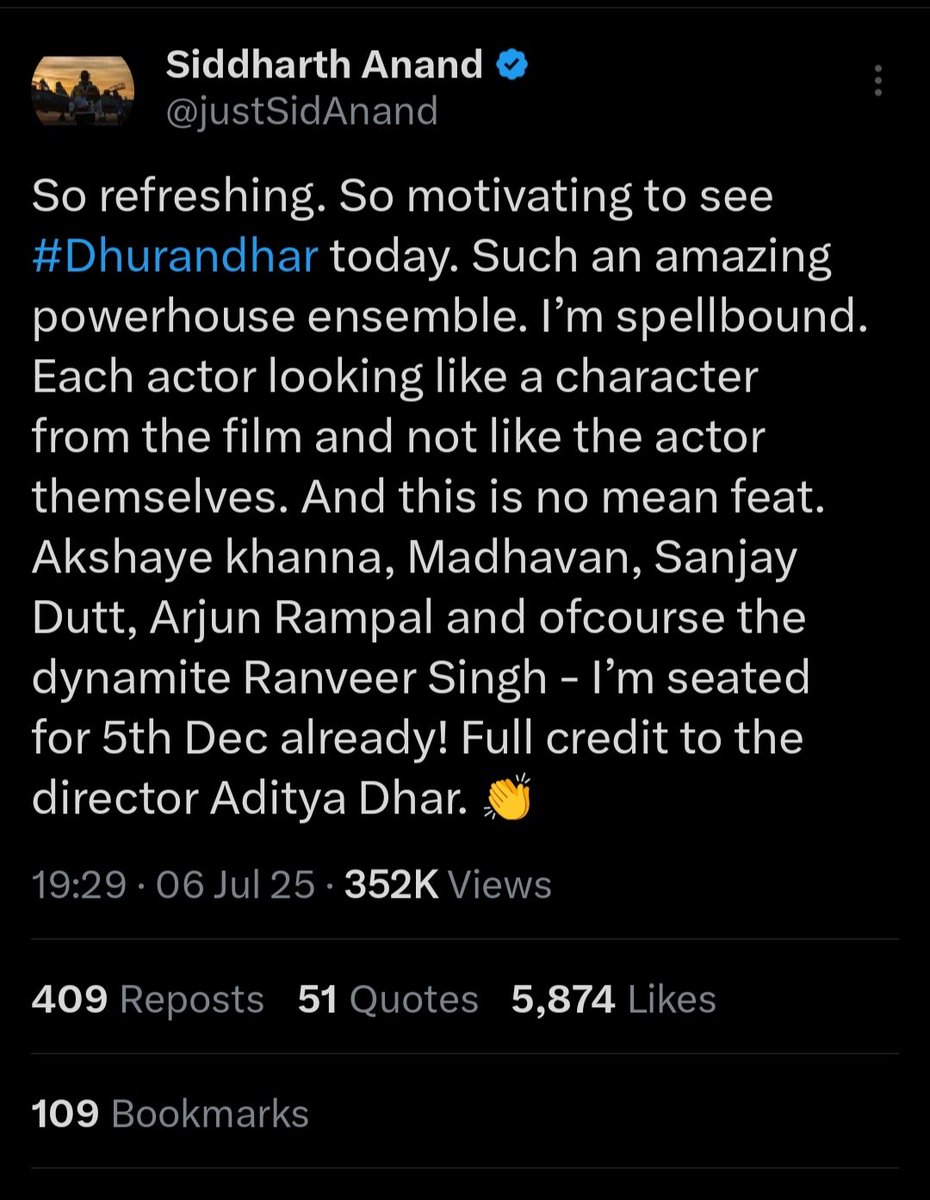 yeahdab's tweet photo. @honestcitizen02 @imashishsrrk Atleast do the research. Check the dates on both the tweets. First was 1.5 year, second was 6 months before Dhurandhar 1 even released https://t.co/c6vp4lYIYq