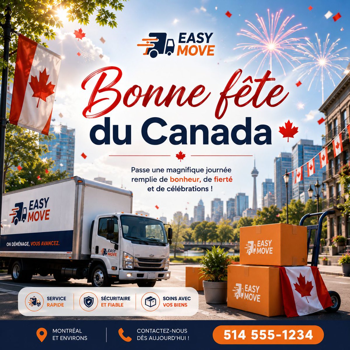 EasyMoveMtl's tweet photo. Bonne fête du Canada🎉 https://t.co/SZiy0d6WS4