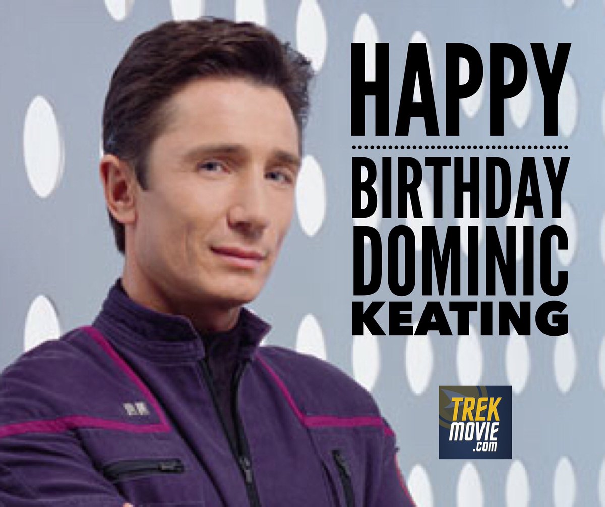 TrekMovie's tweet photo. Wishing a happy birthday to Dominic Keating, who played Lt. Malcolm Reed on Star Trek: Enterprise. These days, he's co-hosting the D-Con Chamber video podcast with costar Connor Trinneer. 

#StarTrek https://t.co/Xuj2WdgxVv