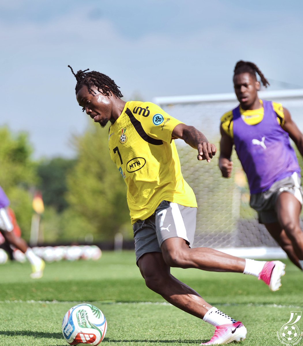 mygtvsports's tweet photo. The Black Stars step up preparations ahead of their crucial Round of 32 clash against Colombia. 🇬🇭⚽️

#2026WorldCupOnGBC
#2026FIFAWorldCup 
#GTVSports https://t.co/TRXNyo0aOQ