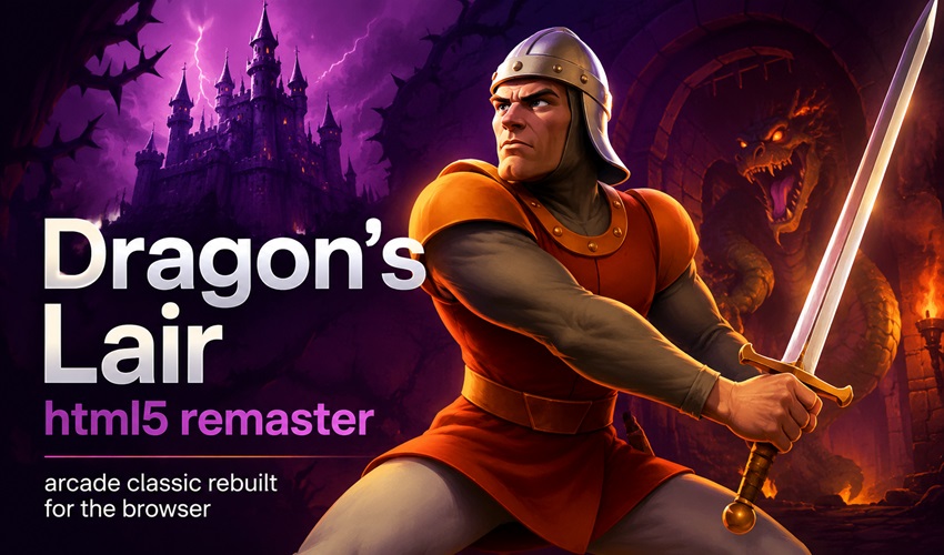 AmigamagazineGA's tweet photo. Dragon’s Lair is back in the browser. The 1983 LaserDisc arcade classic gets an HTML5 remaster with sharper video, modern controls and smarter play options. Retro gaming history, rebuilt for the web. #RetroGaming https://t.co/Tcz5NZUqeq https://t.co/Mc5XZOBRLQ