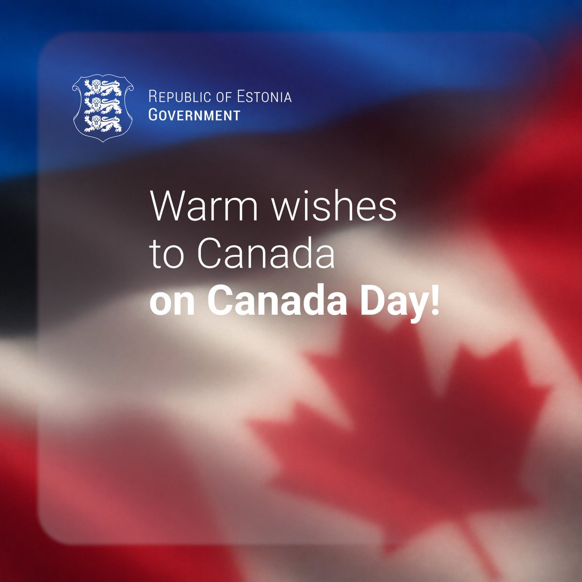 KristenMichalPM's tweet photo. Dear @MarkJCarney and the people of Canada, 

Happy Canada Day! 🇨🇦🇪🇪

Estonia and Canada may be separated by an ocean, but we are close friends and trusted allies. Thank you for helping keep our region secure. Wishing you a wonderful national day! https://t.co/9z6JXH0oeE