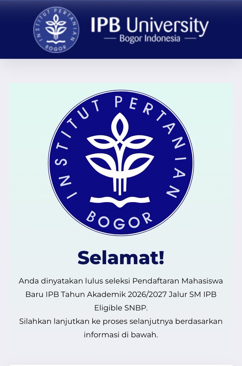 skatchiw's tweet photo. Masyaa Allah, Alhamdulillah SM IPB accepted me HWHWHWH actually tidak menyangka krn saat tes bnr2 cuma ngerjain 12/25 soal (sekitar segituan la ya agak lupa) well well who knows ,,, https://t.co/of9thAZKvc