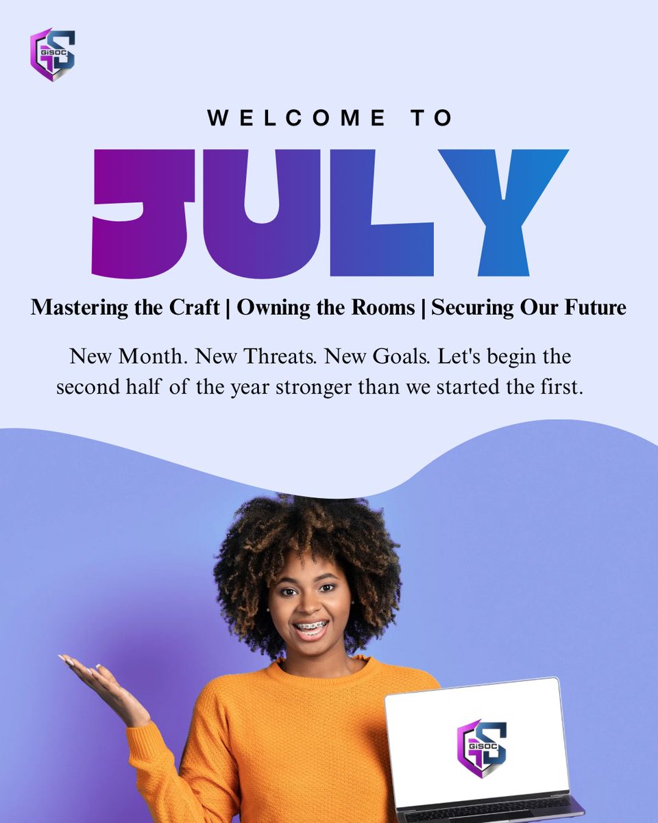 Gisoc_'s tweet photo. Happy New Month! 🌍✨
June brought a massive milestone with the graduation of our Cohort 2 analysts. Now, July is all about scaling the mission.
The talent gap is a human capability challenge, and we are solving it. Let’s build! 🚀 #Cybersecurity #WomenInTech #AfricaTech https://t.co/RxLc63slOY