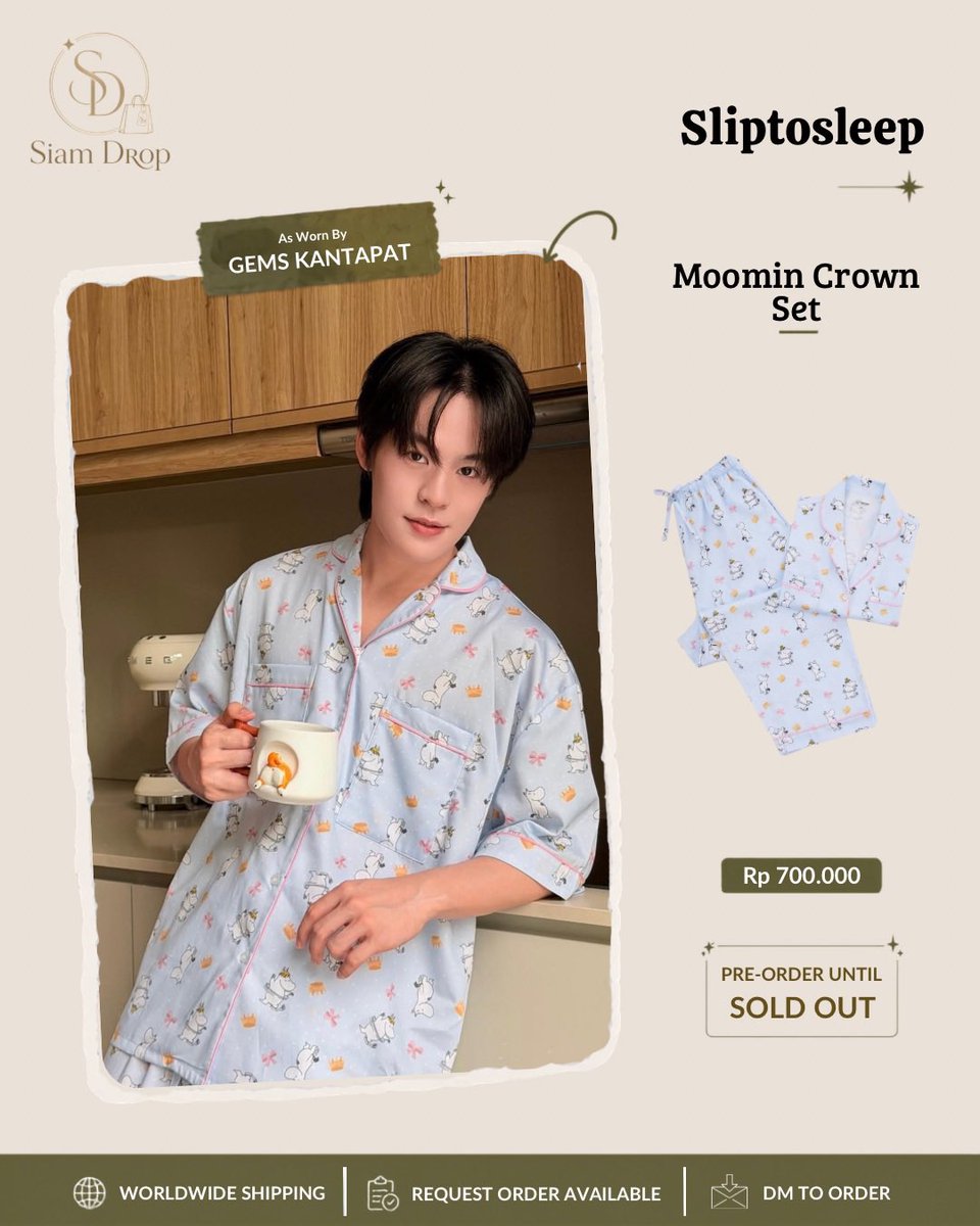 siamdrop's tweet photo. OPEN PRE-ORDER 🇹🇭

Sliptosleep Moomin Crown Set
as worn by Paul Tanan, Gems Kantapat

Price: Rp 700.000

🛬 ETA INA 7-20 DAYS after the item arrives WH
💰 Full Payment Only
🏷️ Price includes TAX and Safe Packing

#siamdropTH #tananloh #gems_ktp https://t.co/FMCeIsO3m2