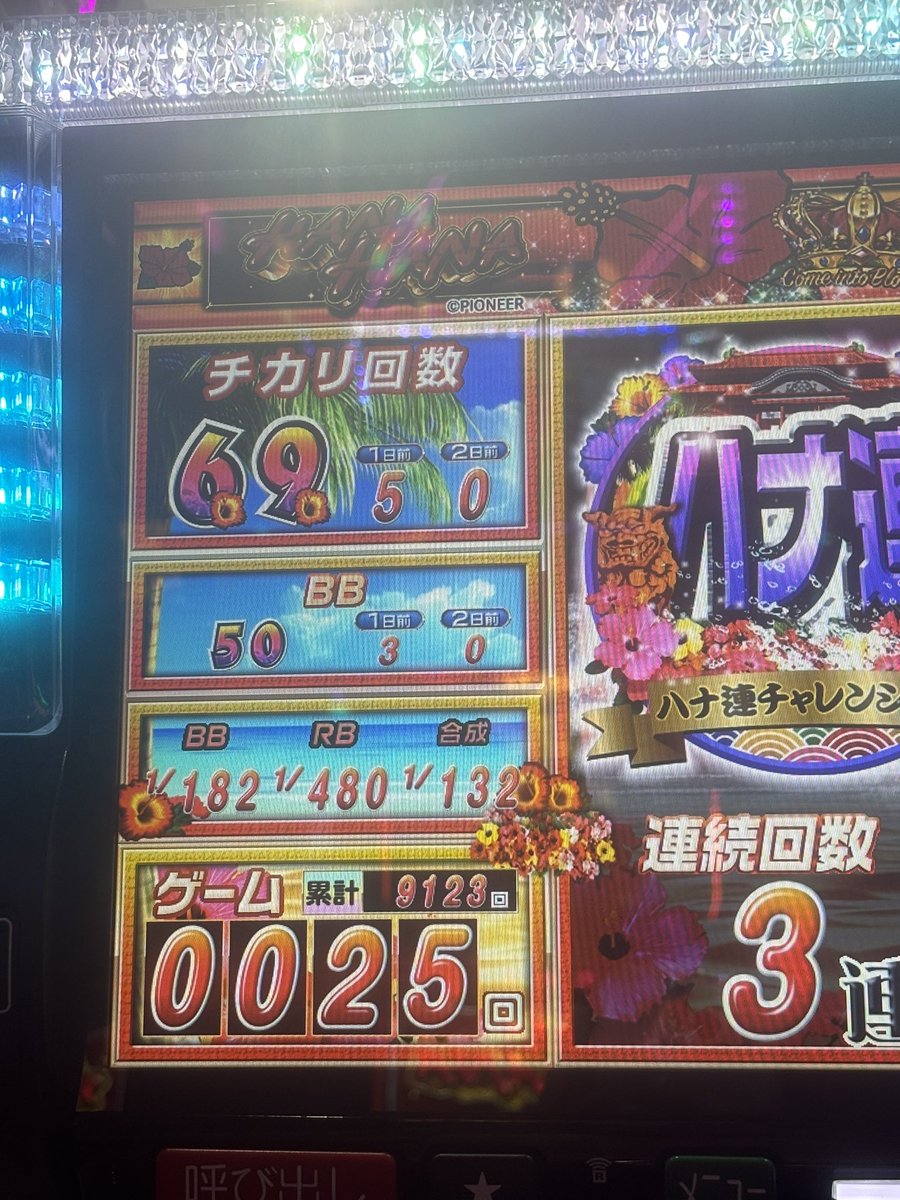 wcm_39's tweet photo. 総投資3k回収4557枚
ハナハナ人生出玉更新できたしBIG50回引けてバケフラも🟥最高の１日でした
萬さんありがとうございました https://t.co/0dB1JzkrFk