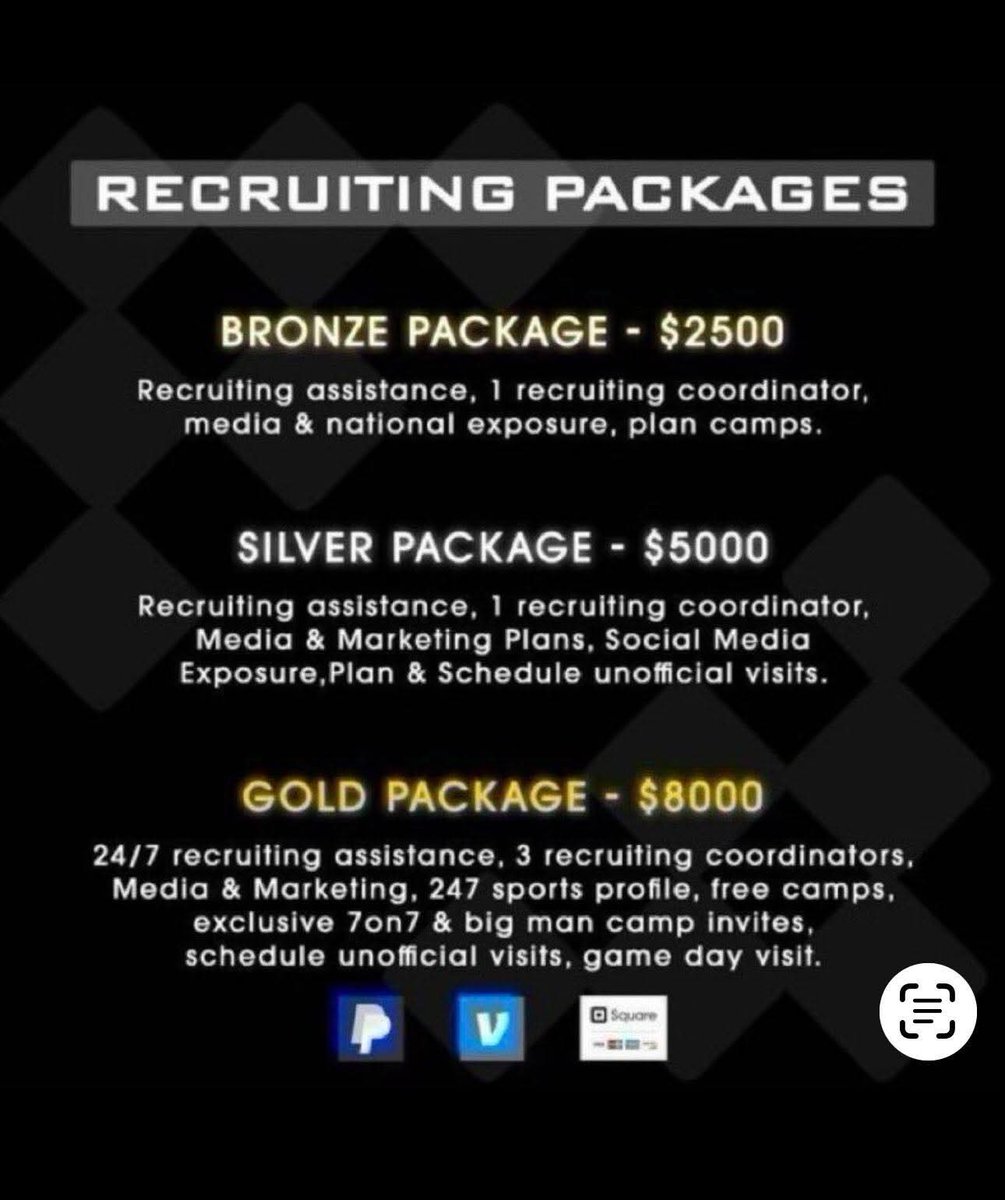 DexPreps's tweet photo. This is crazy charging $8000 for recruiting services. I'm not against people trying to make an honest dollar but within reason. Telling parents that you can get their athletes stars for $200 is wicked work!! @GrindLab @TDARecruiting @ScoutFball @UnLockYourGame_ @helmet2helmt251 @DownSouthFb1 @SouthernCharmSp @AverageJoesSpo1 @najehwilk