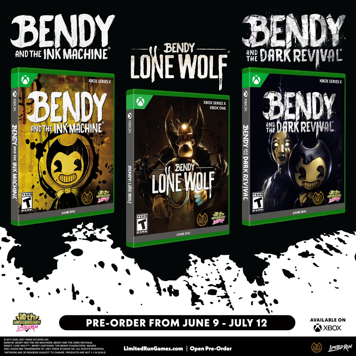 LimitedRunGames's tweet photo. You'll never be alone with these three Bendy games to add to the shelf. We think that's a good thing…right?

https://t.co/C4UYFIOtBE https://t.co/sfN0ewPsLq