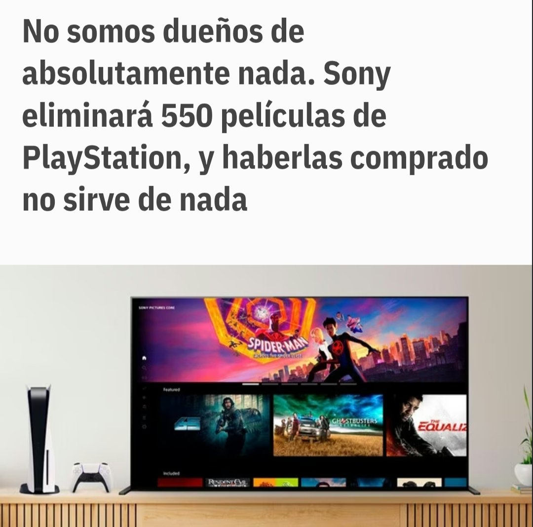 javienigma's tweet photo. @JordiWild No podrás venderlos, prestarlos ni decidir qué hacer con ellos. ¿No te gusta? Te aguantas. ¿Lo terminas? Te lo quedas. ¿Cierran los servidores? Mala suerte. ¿Sony decide retirarlo? Te quedas sin él. ¿Quieres prestarlo? Olvídate... Duro golpe a la propiedad y libre elección. https://t.co/7EmIfPczLD