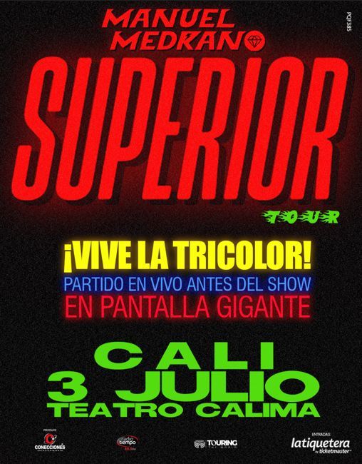 LaTiquetera's tweet photo. Una noche, dos grandes momentos en Cali.

🕖 Apertura de puertas: 7:00 p.m.
⚽ Vive Colombia 🇨🇴 vs Ghana 🇬🇭 en pantalla gigante desde las 8:30 p.m.

🎤 Y a las 10:30 p.m., Manuel Medrano se toma el escenario.
📅 3 de julio
📍 Teatro Calima, Cali

 https://t.co/Slk3sah7mr https://t.co/dsOA9iXZeY