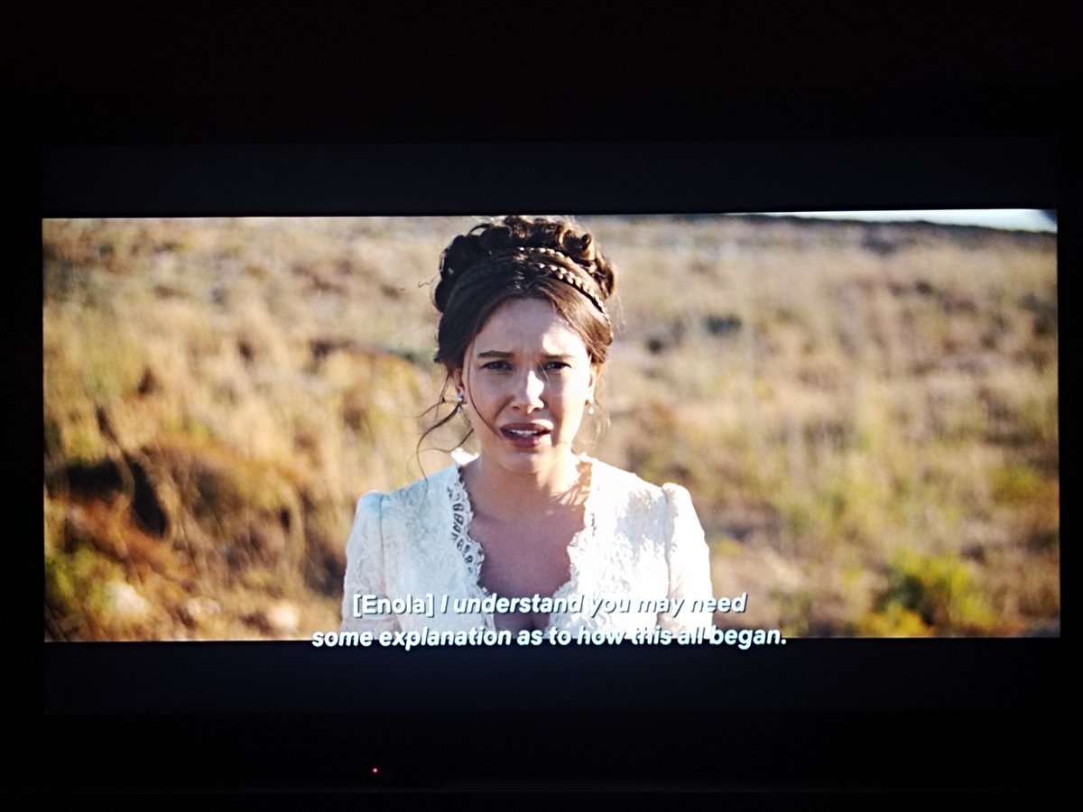 Naz11942's tweet photo. Finally watching Enola Holmes 3 on my large TV in the dark while eating takoyaki https://t.co/XvKzLenrY9